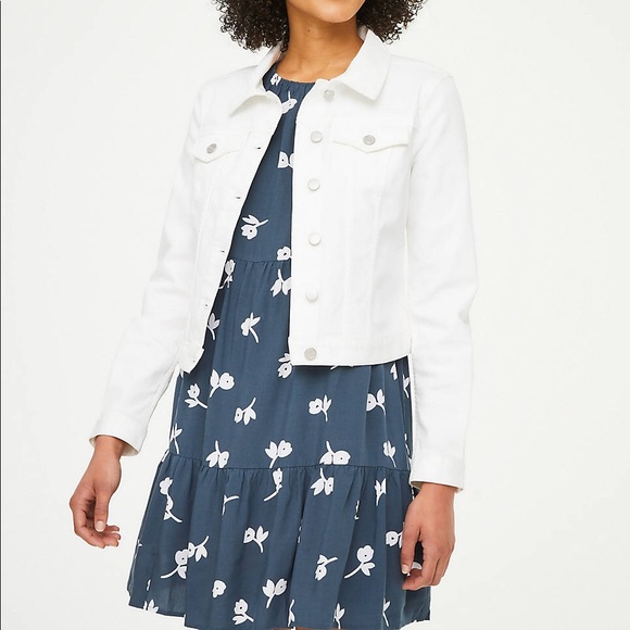 LOFT Jackets & Blazers - Loft White Denim Jacket